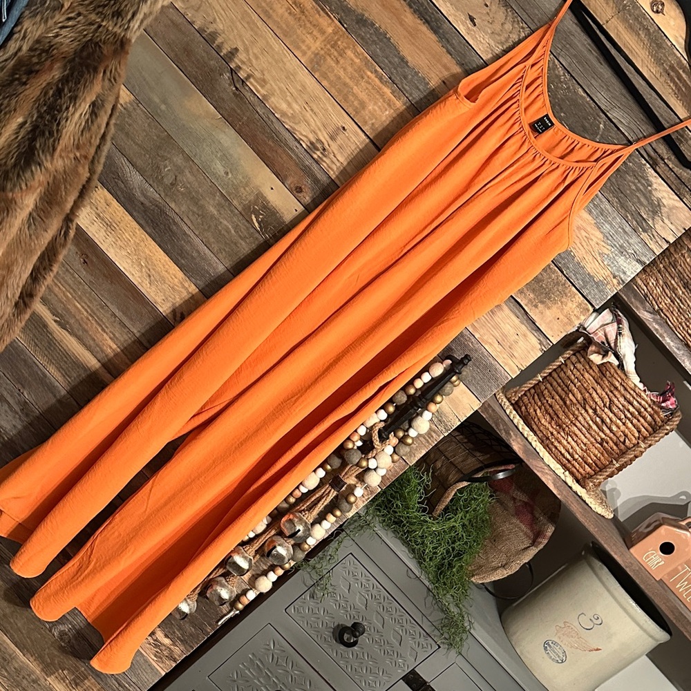 Vibrant Orange boho bohemian Maxi romper sexy boho look